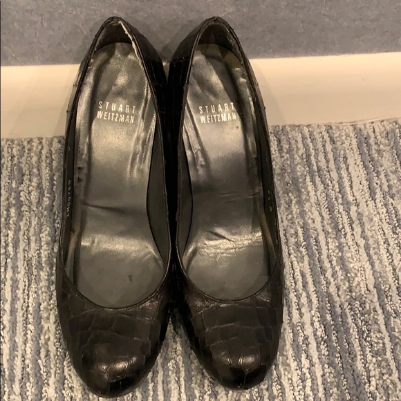Stuart weitzman wedge pump. Croc leather. Size 6.5